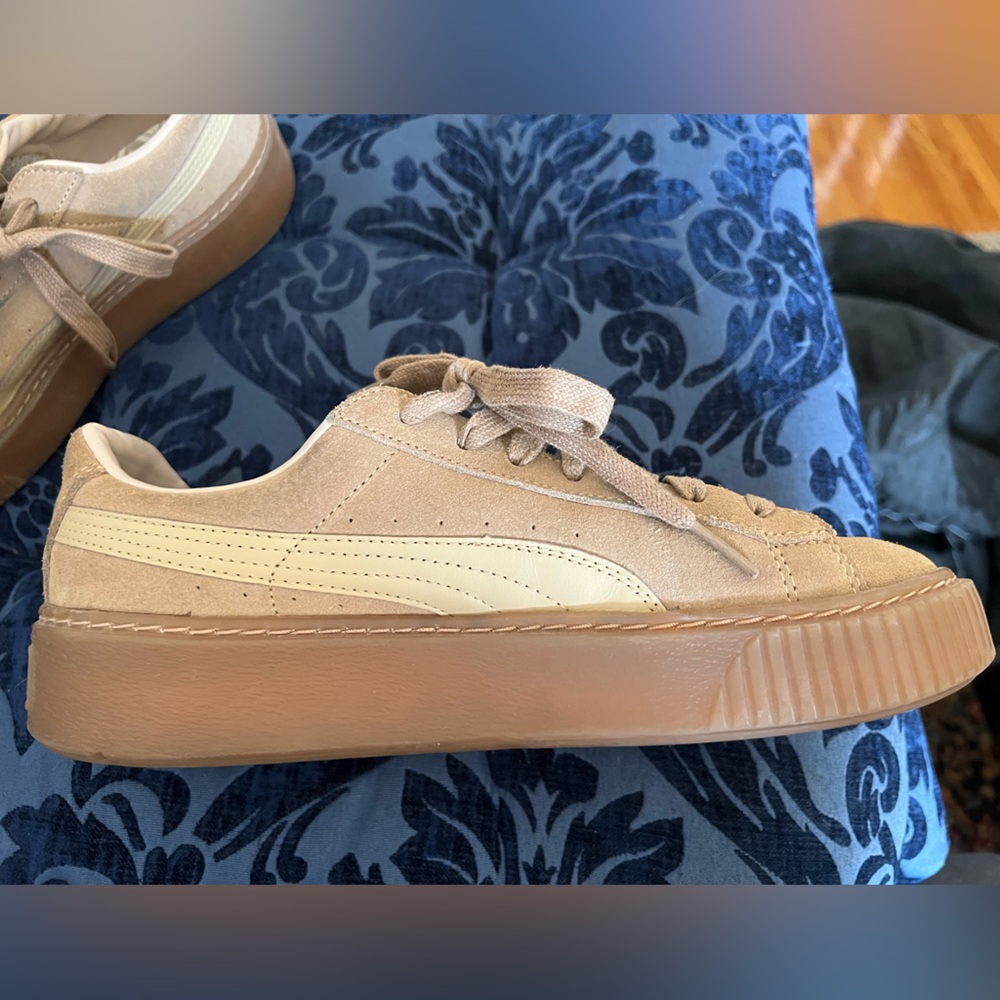 Puma Classic Beige Suede Sneakers - Picture 2 of 5